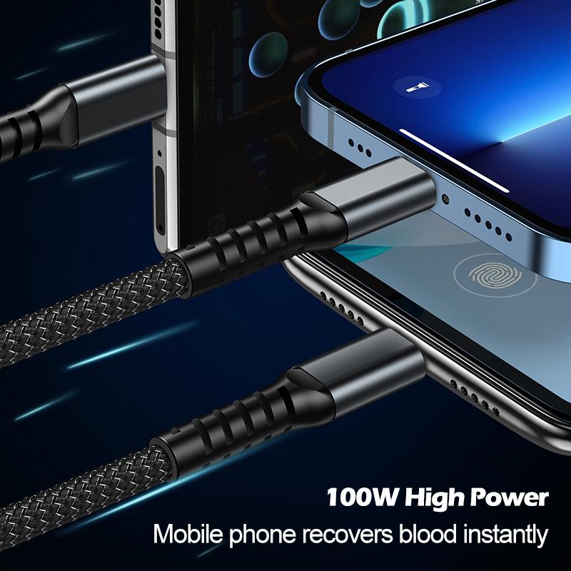 Кабель для быстрой зарядки 100 Вт, универсальный зарядный кабель, нейлоновая оплетка, несколько USB-адаптеров, универсальный зарядный шнур 3 в 1, адаптер Type-C Micro