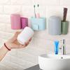 Toothbrush Holder Punch-free Wall-mounted Toothbrush Holder Shaver Toothpaste Mouthwash Cup Storage Rack Bathroom Accessories