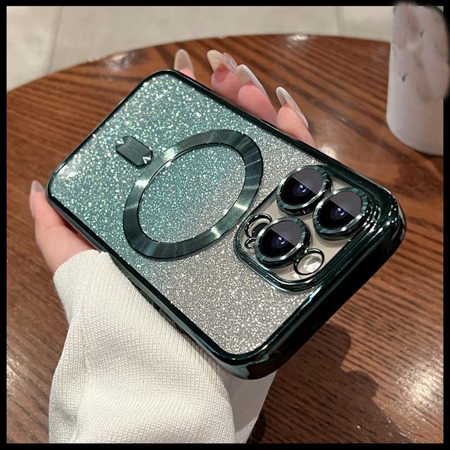 Сияющий блестящий чехол для телефона с беспроводной зарядкой для Iphone 14 13 12 11 Pro Max 13pro 14 Plus противоударный мягкий чехол-бампер