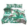 Комплект постельного белья с изображением животных джунглей, тигров, леопардов, королевских королев, пододеяльник с акварельными тропическими растениями, покрывало из полиэстера