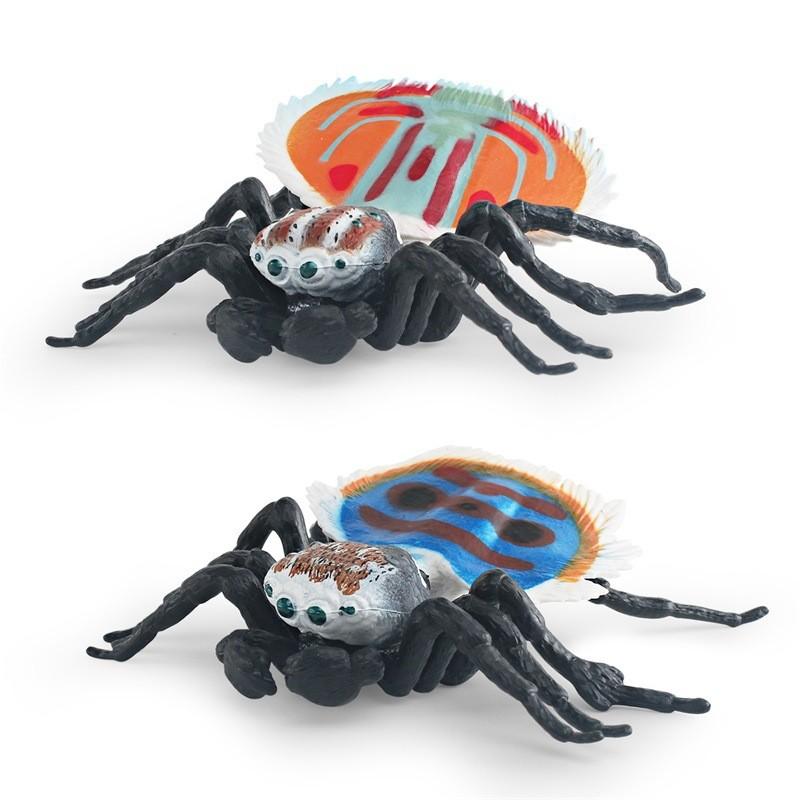 Stunningly Detailed Plastic Insect Models Including Vibrant Peacock Spiders And Striped Fly Spiders Perfect For Learning And Displaying