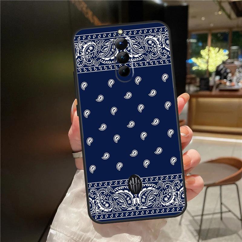 Черный чехол-бандана с узором пейсли для ZTE Nubia Red Magic 10S 9S 8S 10 9 8 11 Pro Plus 6 7 6S 7S Для RedMagic 10 Air Чехол