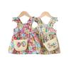 Summer Baby Girl Flutter Sleeve Dress with Bag - Princess Toddler Outfit, All-Over Print.