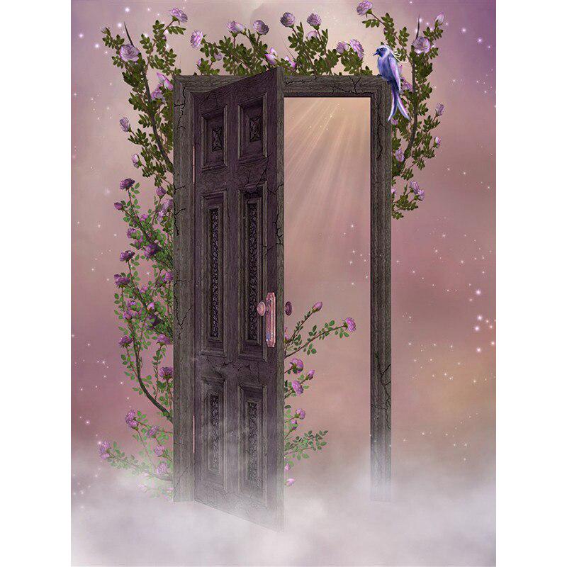 Алмазная картина, вышивка крестиком «Врата рая», круглые стразы, картины, вышивка, цветочная дверь
