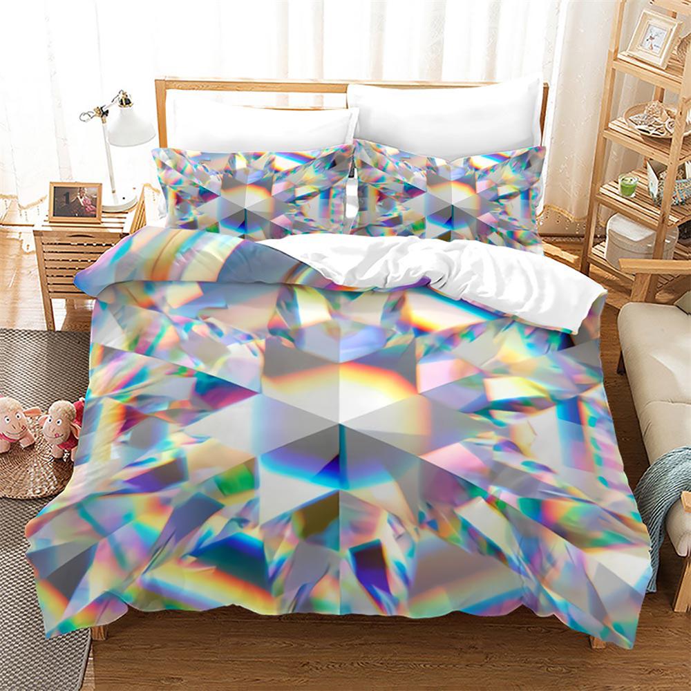 Комплект постельного белья Diamond Duvet Cover, абстрактный арт, подарок на День святого Валентина для девочек, женщин, пар, комплект постельного белья размера King Size, полиэстеровое одеяло, чехол