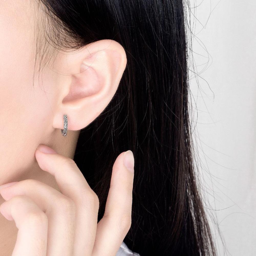 Металлическая женская серьга в стиле хип-хоп с узором, корейская серьга-кольцо, модная бижутерия, женская серьга-кольцо