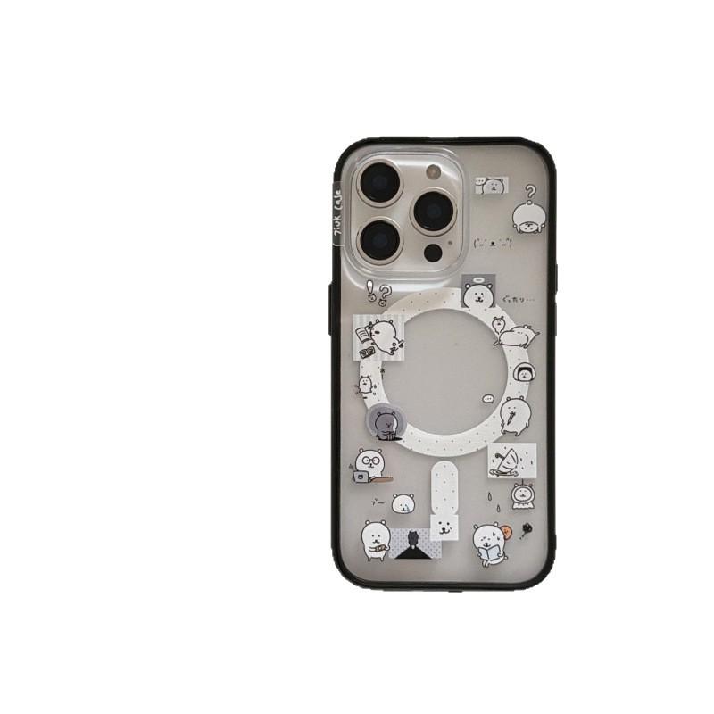 Милый Мишка Зеркало Подставка Чехол для Телефона для iPhone 14/15 Pro/16 Pro/17 Pro Max