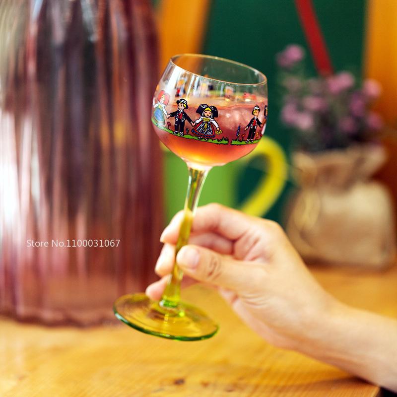 2 шт. Винтажные стеклянные высокие чашки INS Знаменитые бокалы для шампанского Домашние высокоэстетичные бокалы для питья Ресторанные бокалы для красного вина
