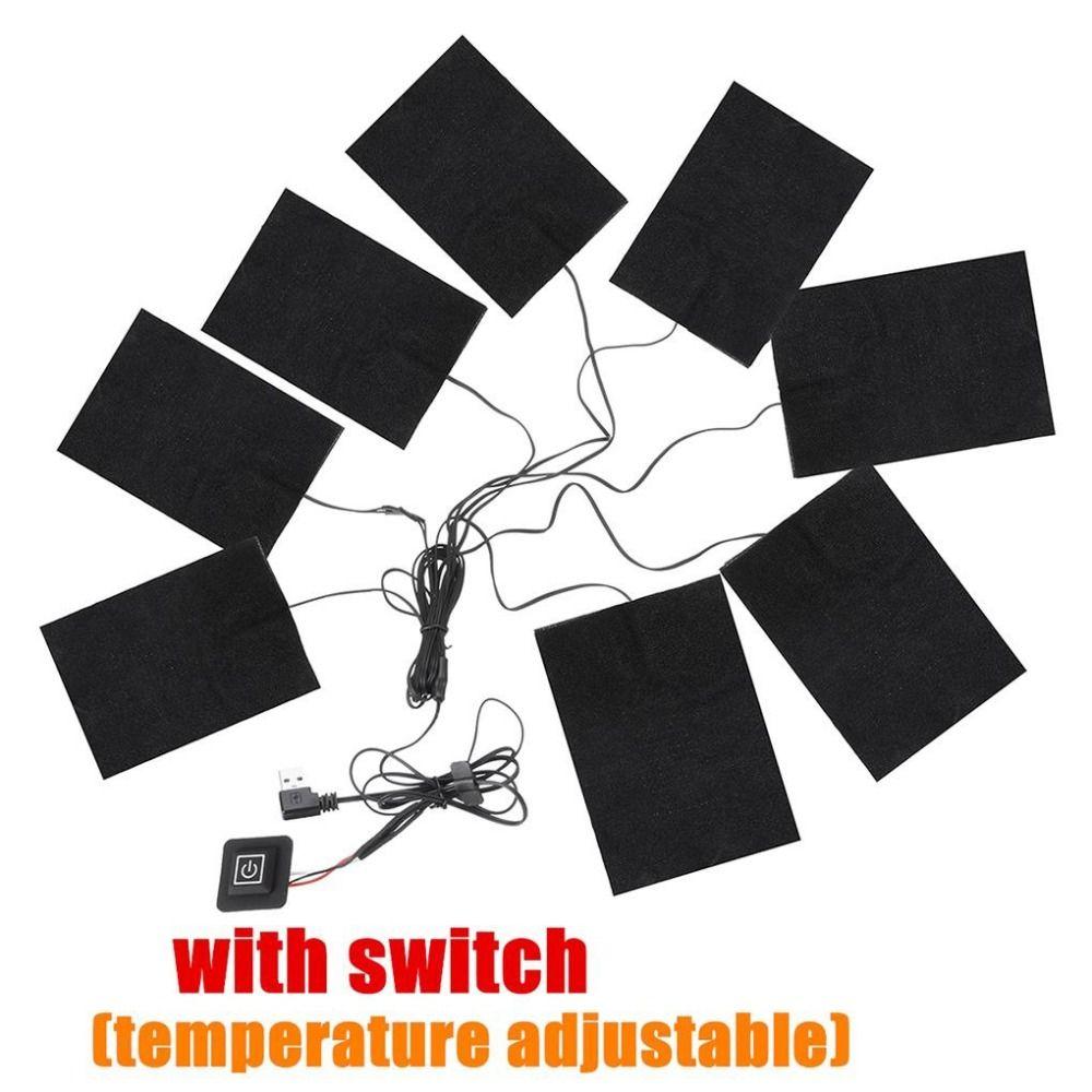 3 уровня Электрическая ткань 1-8 Водонепроницаемые греющие жилеты Подушечки Складные USB-нагрев Наружные греющие подушечки