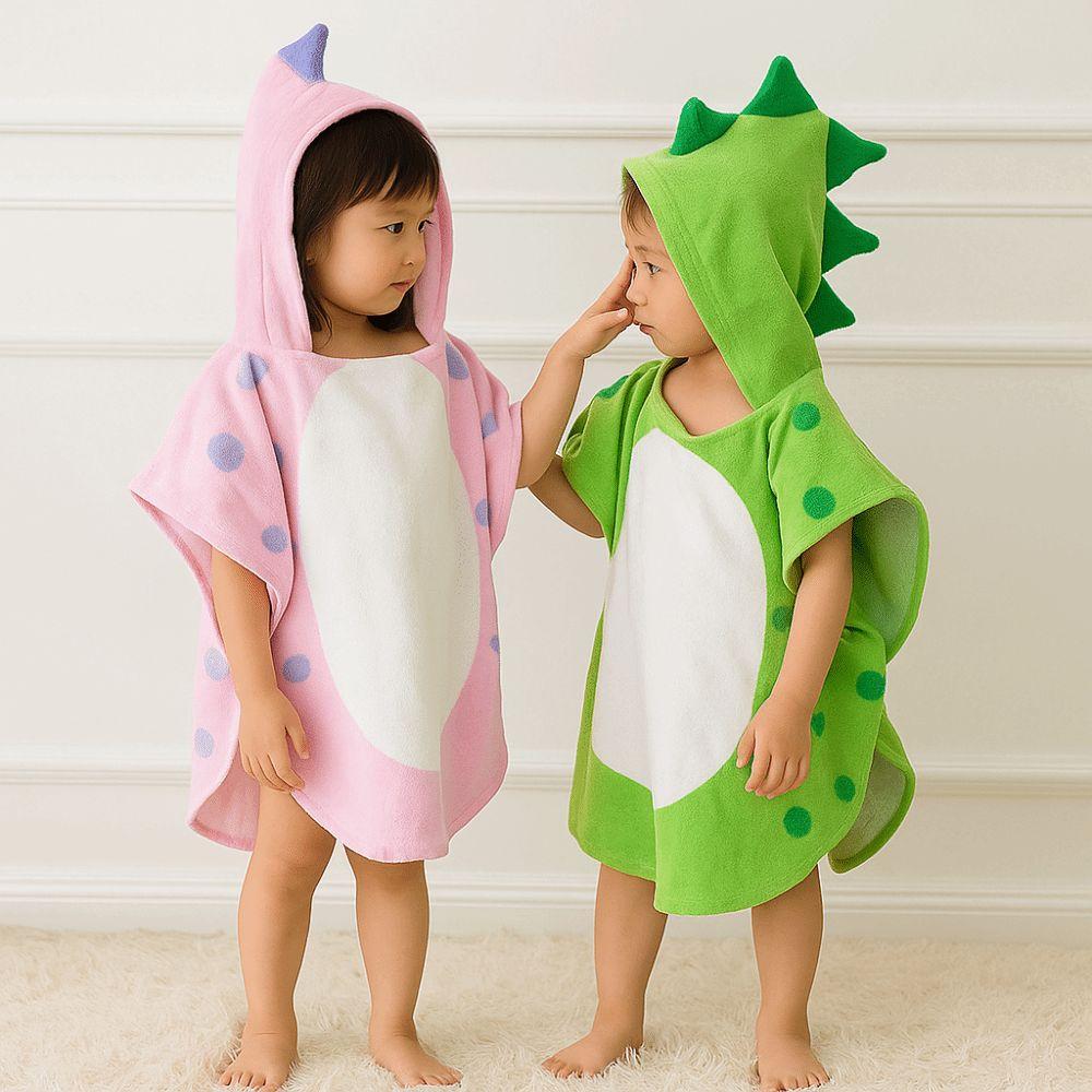 Теплое Однослойное Банное Полотенце Мультяшный Мягкий Девочки Халат с Капюшоном Полотенце для Плавания Накидка для Душа Детский Халат с Динозавром Банный