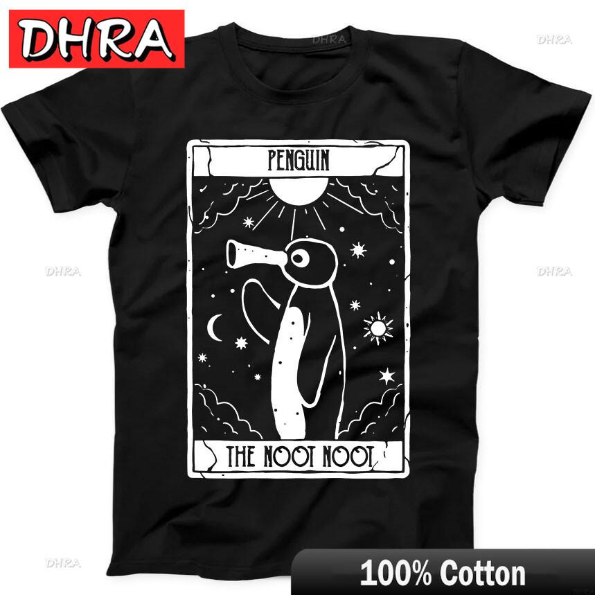 Noot Noot Tarot Card Penguin Rainbow Pingu Funny Gift Tee Black T Shirt Unique Stylish Tshirt TShirts for Vocation TShirt Male