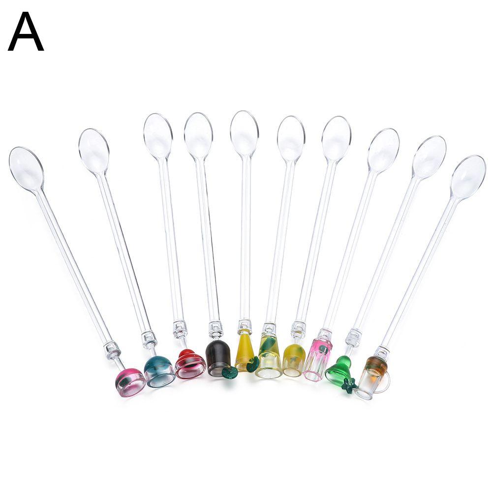 10Pcs/Set Colorful Bar Tool Acrylic Stirring Sticks Mixing Sticks Cocktail Drink Stirrers