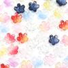 50pcs/lot 10.5mm Colored Gradient Lampwork Beads Caps Cherry Blossom Loose Glass Beads For DIY Making Necklace Earrings Supplies