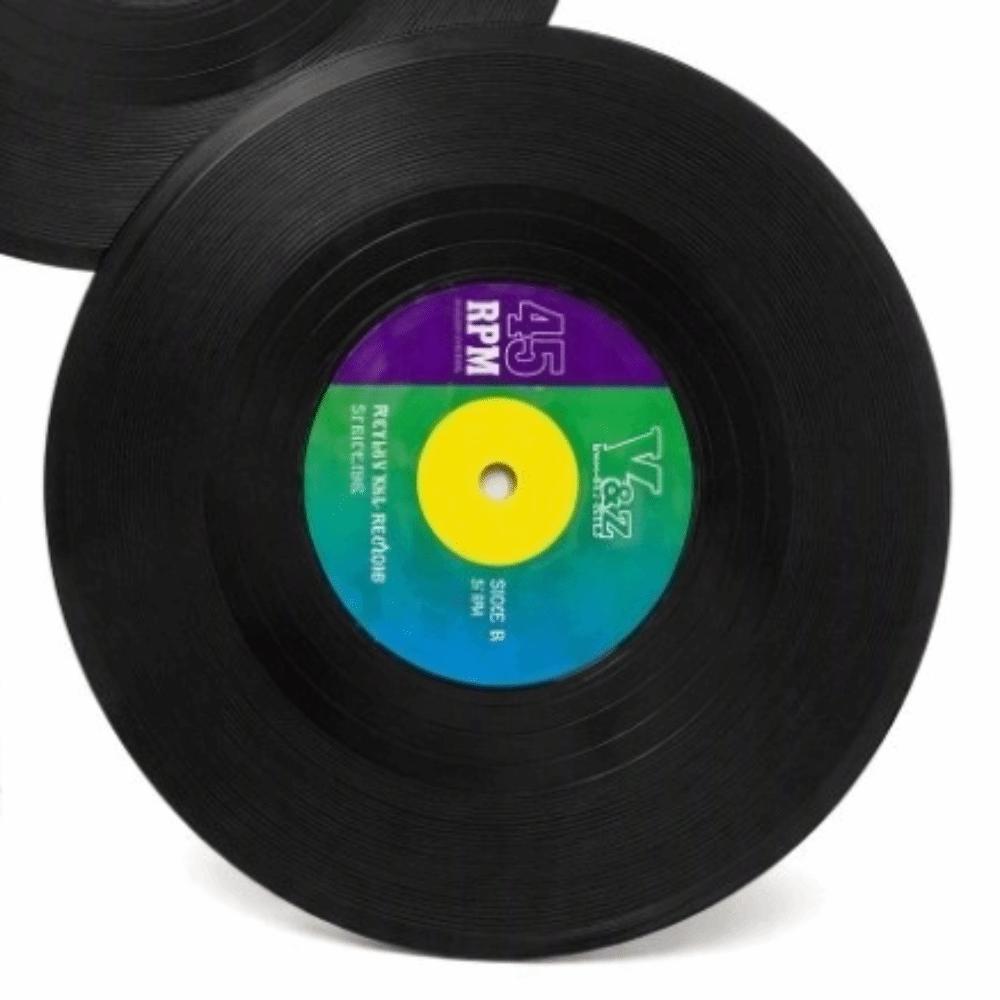2pcs ABS Vinyl Record Coasters Black Music Disk Coasters Record Coasters for Housewarming Gift