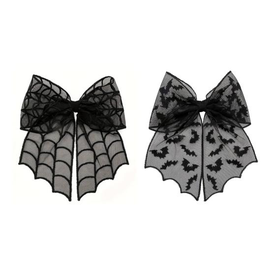 Женская заколка для волос с сильным захватом, нескользящая конструкция, панк-стиль, узор летучих мышей и паутины, шпилька для волос, аксессуары для волос на Хэллоуин