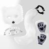 Faux Fur Fox Tail Set Cat Wolf Cosplay Costume Plush Masque Fluffy Paw Gloves Halloween Christmas Party Role-Playing Accessories