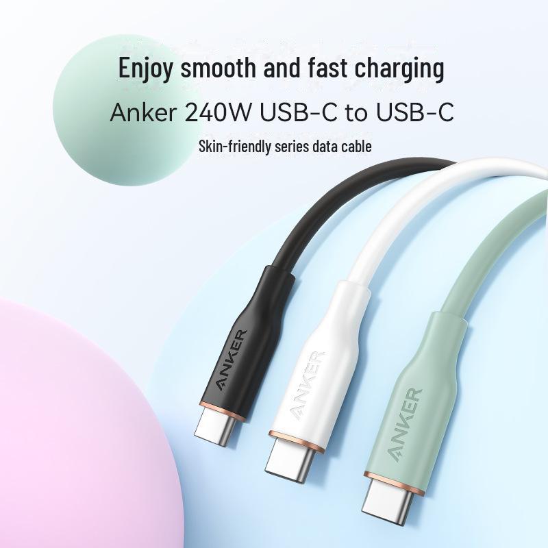 Anker 240W силиконовый кабель для быстрой зарядки мобильных телефонов, не наносящий вреда коже - модель A8552/3
