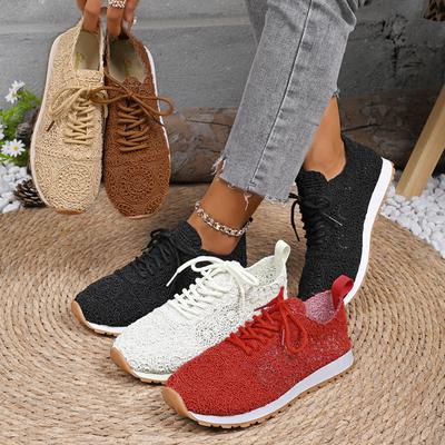 Европейская и американская внешняя торговля большой размер 2025 весна новые туфли из ткани с пайетками спортивные и повседневные женские туфли с мелким вырезом на плоской подошве rou