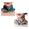 2Pcs Women Faux Silk Scarf Printing Faux Pearl Decor Lace Trim Lightweight Scarf Hand Strap Accessory
