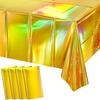 Yousheng Shiny Disposable Lasers Rectangle Tablecloth Colorful Holographic Foil Design Table Cover Party Supplies