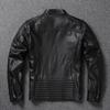 Chinese Size Black Motorcycle Jackets Genuine Cowhide Leather Coats Men Leather Jacket Riding Biker Jackets For Men Clothing Winter