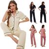 Women's Spring/Summer Short-Sleeve Long Pants Loungewear Set