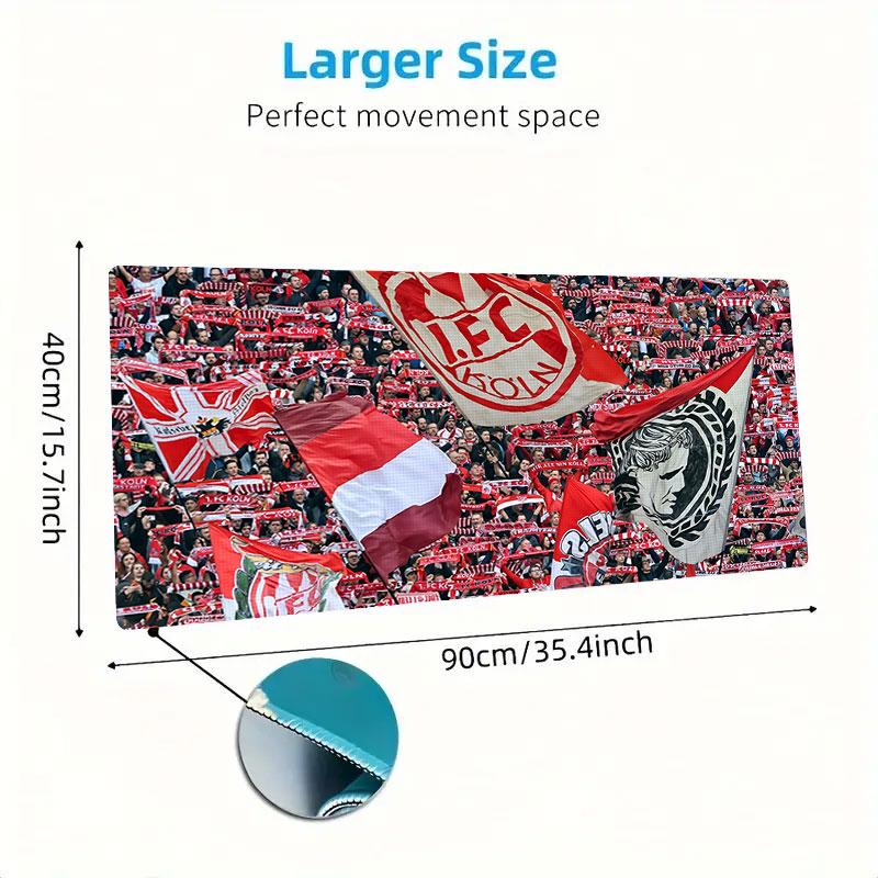 Köln FC Mouse Pad, Large Gaming Desk Mat, Non-slip XXL Mousepad for Laptop & Tablet, Mini PC Playmat with Stitched Edges