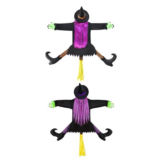 Large Crashing Witch Into Tree Halloween Decoration Outside Flying Witch Hitting Tree Prop for Outdoor Yard Garden Lawn Front Porch Decor