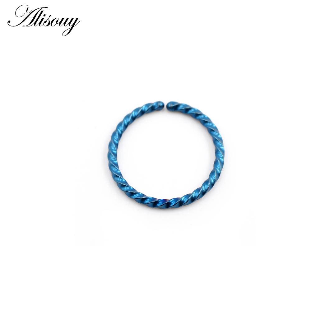 Alisouy 1 шт. 0,8/1/1,2/1,6 мм тонкое носовое кольцо септум глик ноздря лабрет пирсинг губы хрящ клипса из нержавеющей стали серьги-кольца