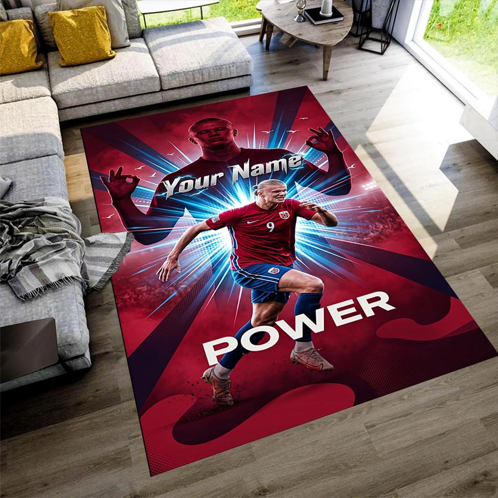Haaland Customize Your Name Floor Mat Design for Hallway Foyer Living Rooms Bedrooms Anti-slip Rug Anime Office Decor Best for Christmas