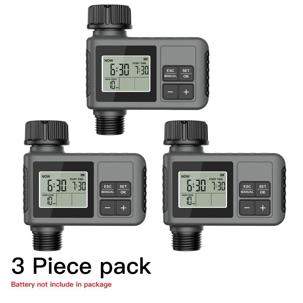 TNCE 1/2 outlet Irrigation Sprinkler Timer IPX5 Rain delay Programmable Water Valve Controller Garden Lawn Yard Drip Soil tester