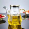 Glass Oil Pots 500/700/900ml Leak Proof Diamond Oil Bottle with Scale/Lid Kitchen Soy Sauce Vinegar Condiment Storage Container