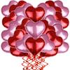 20Pcs Red Pink Love Heart Shape Foil Balloons Wedding Valentine's Day Birthday Party Decorations Aluminum Foil Ballons Air Balls