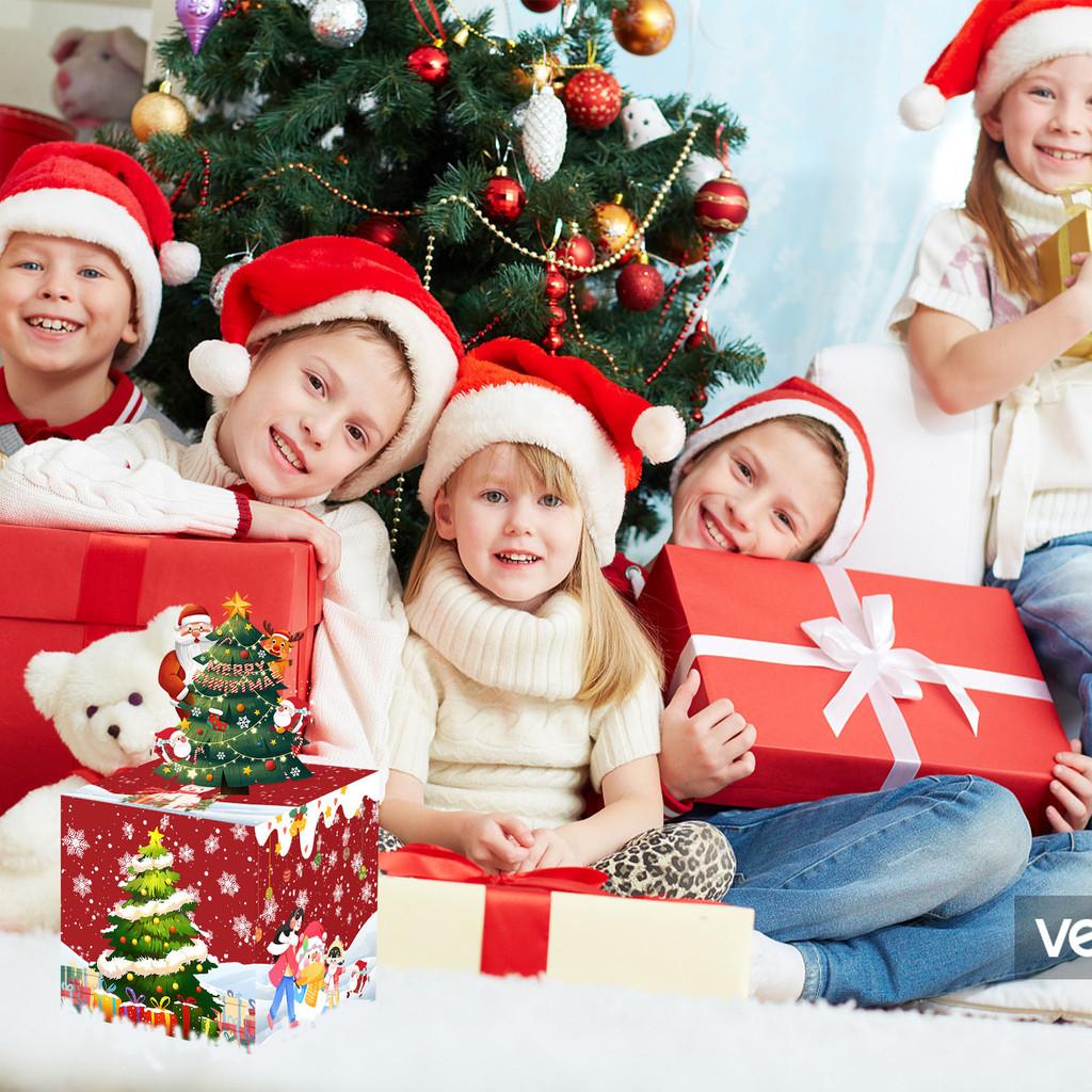 Christmas Red Tree Paper Money Box For Festive Party Celebration Decoration And