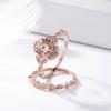 Zircon Charm Oval Crystal Bride Ring Rose Gold Plated Rhinestone Ring Wedding