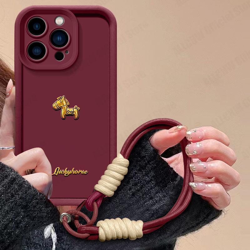 Милый 3D Золотой Конь С Шнурком Чехол Для Телефона Для OPPO Reno 15 14 13 12 11 10 8 Pro 7 6 5 4 Lite 3 14F 13F 12F 11F 2F 8Z 8T Чехол