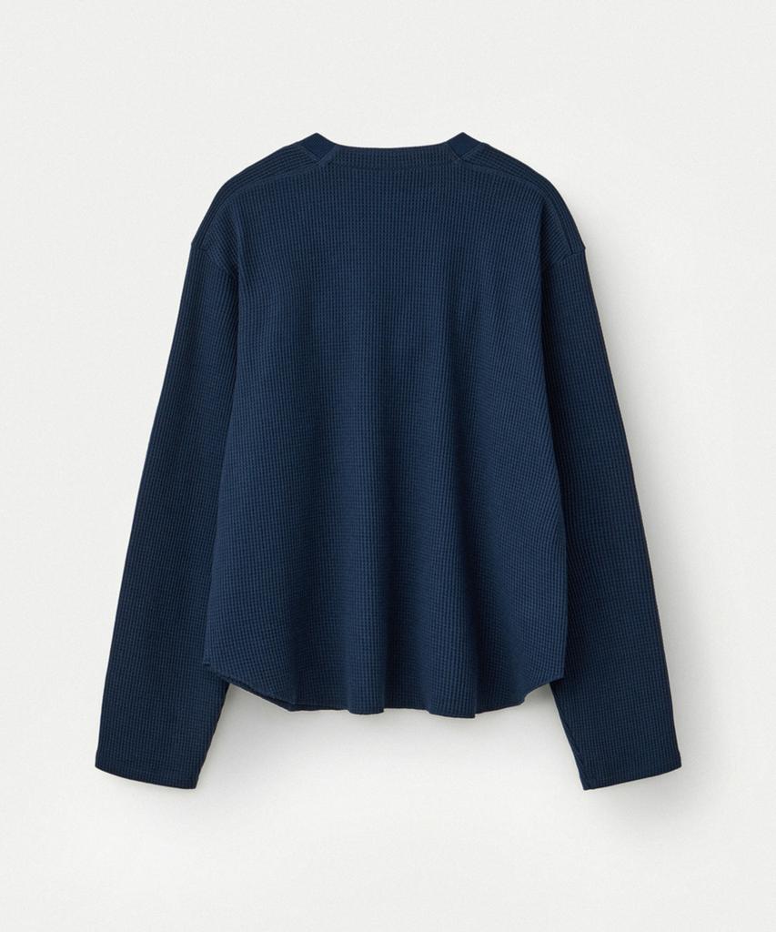UMARMUNG Pure Cotton Waffle Cropped Pullover_Midnight
