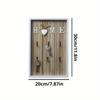 1pc Wooden Metal Key Hook Board Home Wall Decoration Living Room Entrance Storage Rack