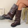 Ботильоны с большим пальцем для женщин, милый крутой стиль, ботинки с ворсом, толстая подошва, платформа, ковбойские сапоги, ботфорты выше колена, высокие сапоги-трубы, для верховой езды