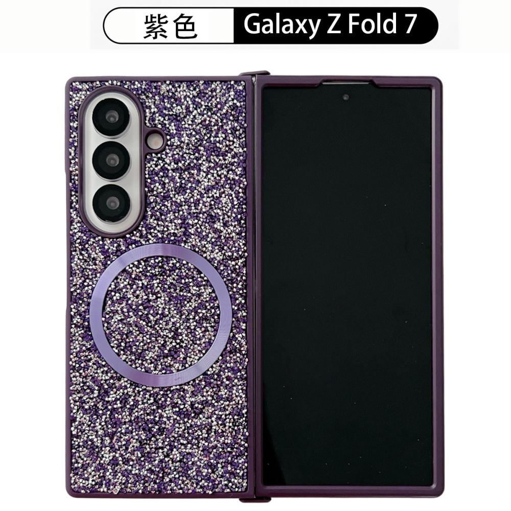 Для Samsung Z Fold 7 Сияющий Градиентный Алмазный Чехол Для Беспроводной Зарядки Magsafe для Телефона Для Samsung Z Fold 6 5 4 3 Противоударный Чехол