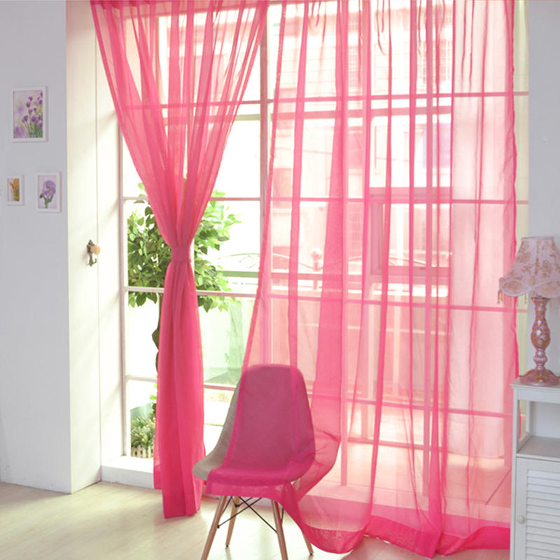 Colorful Floral Tulle Door Window Curtain Sheer Valances Scarf
