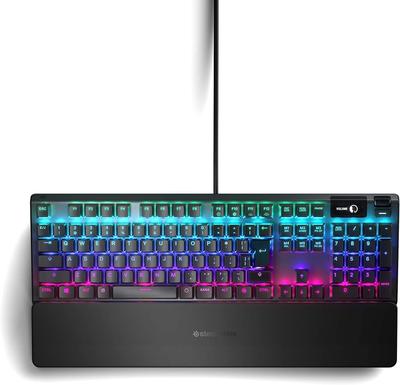 SteelSeries Игровая клавиатура проводная гибридная с механическими переключателями японская раскладка оснащена органическим EL-дисплеем Apex 5 64537 [Товар]