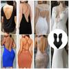 Women Shapewear Deep V-Neck Body Shaper Backless U Plunge Thong Shapers Waist Trainer Women's Clear Strap Padded Push Up Shapewear