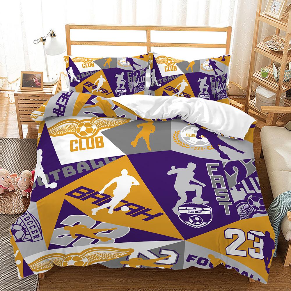 Комплект постельного белья для баскетбола с цифровой печатью высокой четкости, спортивный пододеяльник, наволочка, 2/3 шт., DE135 * 200, полноразмерный пододеяльник для мальчиков и мужчин