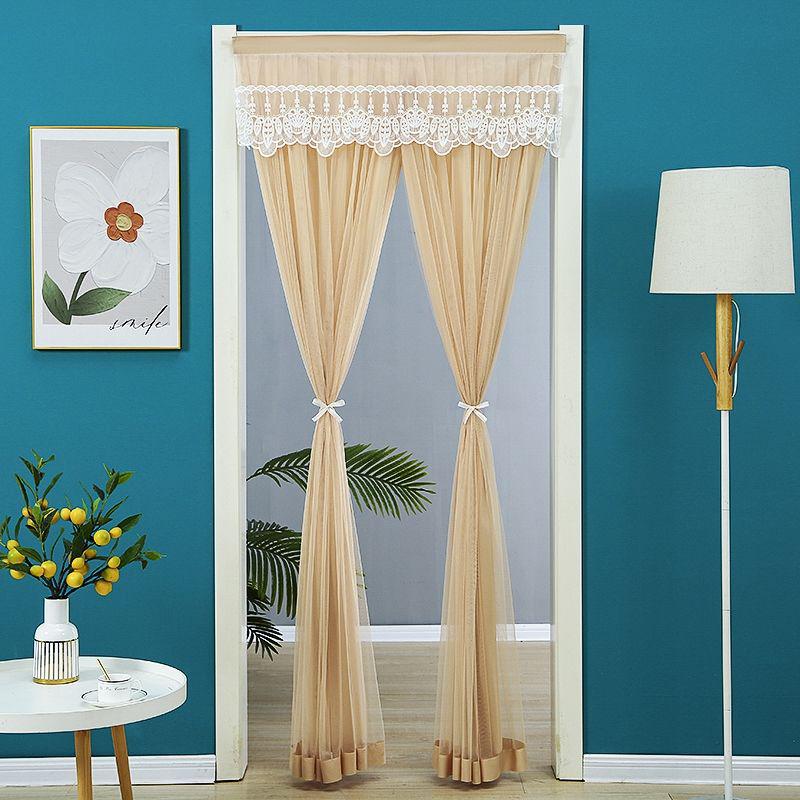 Кружевная двухслойная противомоскитная штора-дверь с перегородкой для приватности для всех сезонов