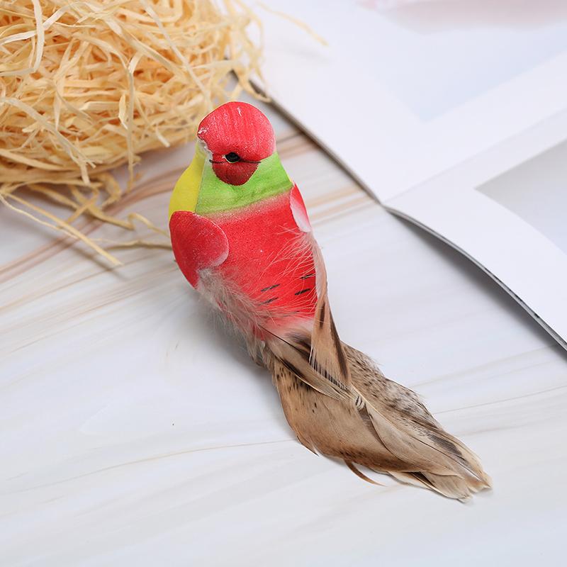 1Pc Artificial Feather Fake Birds Nest Decorative Mini Swallows Home Garden Ornaments