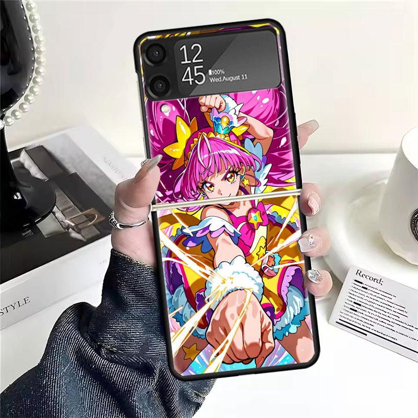 Чехлы Аниме Pretty Cure для Samsung Galaxy Z Flip 4 5 6 7 3 Z Flip7 Flip6 Flip4 Flip5 Flip3 5G Жесткий противоударный чехол Fundas