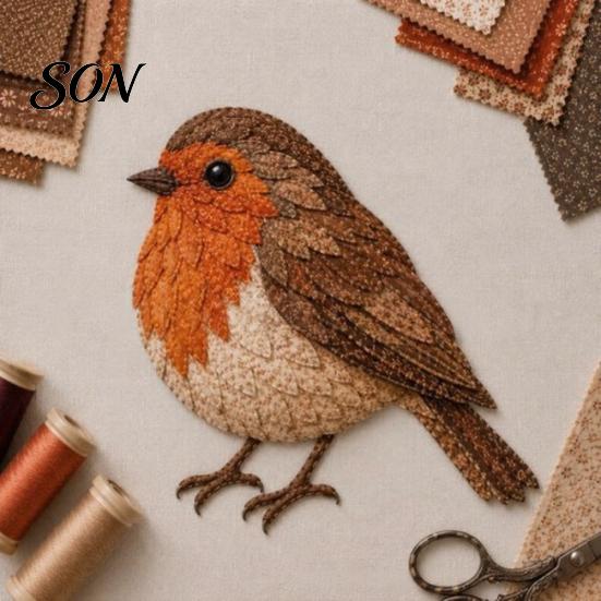 Fabric Craft Gift for Women 3D Bird Patchwork Kit, DIY Hummingbird Owl Sewing Home Decor Crafting Handmade Art Kit Wall