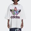 adidas Оригинальная свободная футболка с коротким рукавом и круглым вырезом с принтом из мультфильма для мужчин, белые топы HB2964