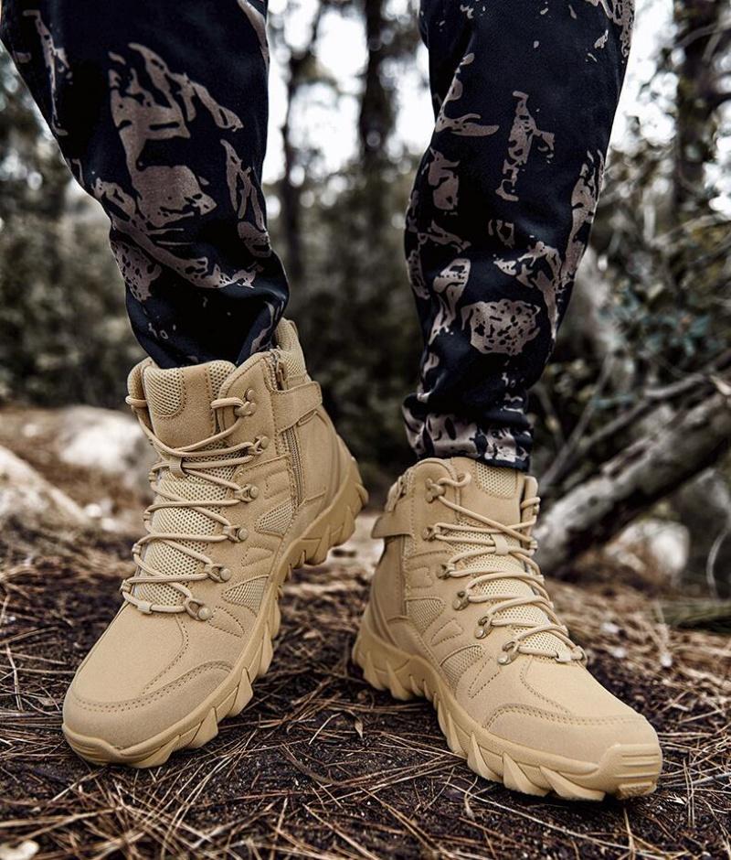 Men'S Winter Snow Boots Waterproof Leather Sports Super Warm Outdoors Camping Anti-Wear Hiking Shoes Fishing Sneakers